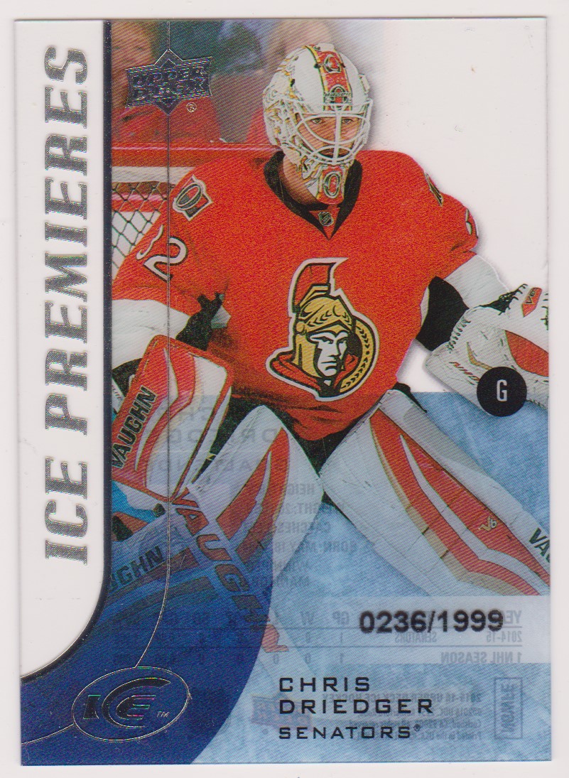 2015-16 Upper Deck Ice #107 Chris Driedger 236/1999 RC (image for) 2015-16 Upper Deck Ice #107 Chris Driedger 236/1999 RC